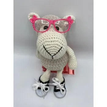 Brýle pro hračky a panenky tmavě růžové s mašličkou plastové 8cm