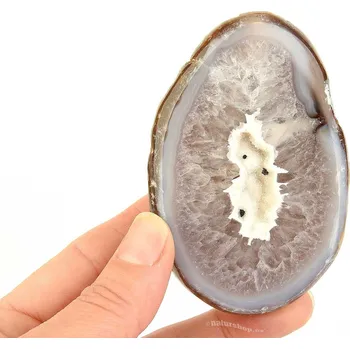 Sběratelství Šedý achát přírodní geoda 192g (Brazílie)