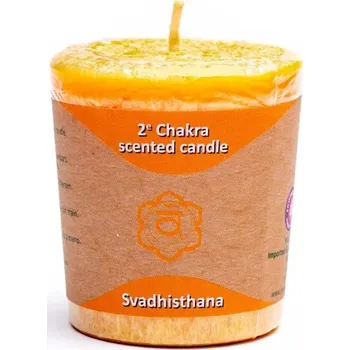 Svíčka Yogi & Yogini Naturals Vonná svíčka Votivní 2. Chakra (oranžová), 56 g.