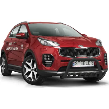 Tuning Ochranný rám "A" s příčkou a nápravnicí ČERNÝ - KIA Sportage (2015 - 2018)