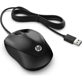 HP Wired 1000/Cestovní/Optická/1 200 DPI/Drátová USB/Černá