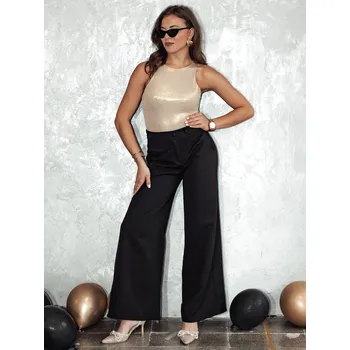 Dámské kalhoty Dámské kalhoty široké ELEGAFIT UY2293 Barva: Černá, Velikost: S