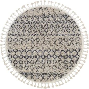 Koberec Dywany Łuszczów Kusový koberec Berber Agadir G0522 cream and grey kruh Rozměry koberců: 160x160 (průměr) kruh