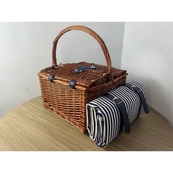 Piknikový koš Gelis Piknikový koš pro 2 osoby - medový (modrý proužek)