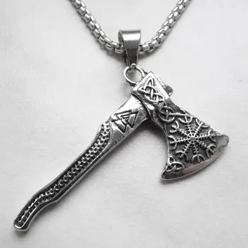 Růženec Woodrow Náhrdelník Vikingská sekera * Valknut uzel *Aegishjalmur * amulet