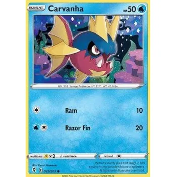 Sběratelská karetní hra Pokémon EVS 035/203 Carvanha - Evolving Skies Stav: Near Mint, Verze: NORMAL