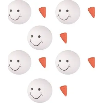 Hlavičky z buničiny sněhuláci+nosy, 3cm, 10 ks