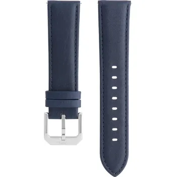 Řemínek na hodinky PRIM Kvalitní pánský kožený řemínek na hodinky RB.15888 (22 mm) - tmavě modrý/stříbrný