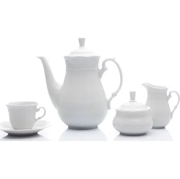 Thun 1794 Kávová souprava, český porcelán, Natálie, bílá, Thun, 15 d.