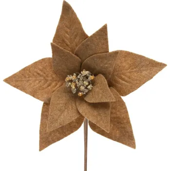 Vánoční dekorace ArtFir Vánoční květ 262 | světle hnědá 30 x 14 cm