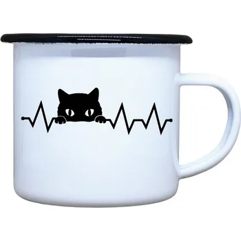 DOBRÝ TRIKO Plecháček s potiskem Tep kočka Velikost plecháčku: 330 ml