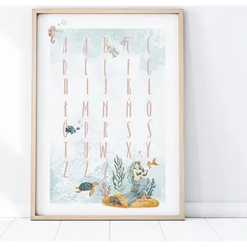 Plakát Plakát Abeceda Podmořský Svět A4 (21 x 29,7 cm)