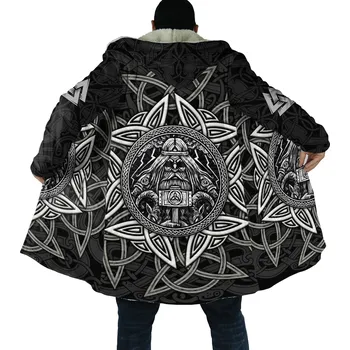 Pánská mikina Zimní mikina s 3D potiskem Dragon and Odin CS522 Velikost: 3XL, Barva (Varianta): Mikina s kapucí 2