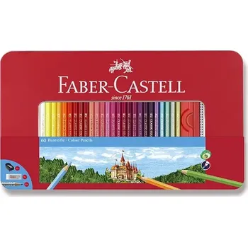 Kresba Pastelky Faber-Castell 60 barev v plechové krabičce + příslušenství