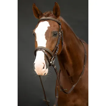 Uzdečka HKM Lou, hnědá, Full