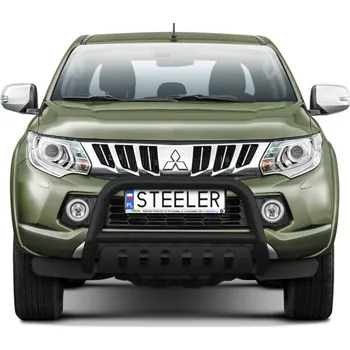 Tuning Ochranný rám "A" s příčkou a nápravovou deskou ČERNÝ - Mitsubishi L200 (2015 - 2019)