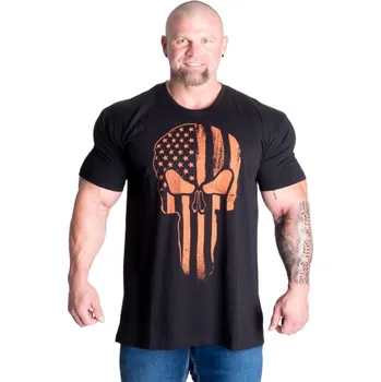 Pánské tričko Gasp SKULL STANDARD TEE BLACK/FLAME – tričko Gasp černo-oranžové Velikost: L