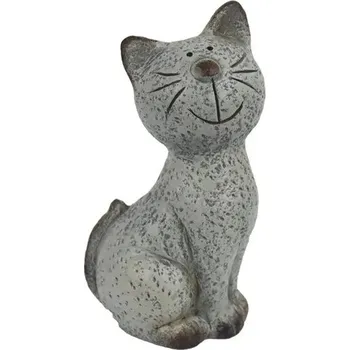 Soška dekorační Šedá kočka
