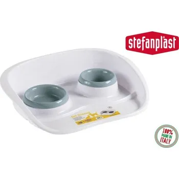 Miska pro psa Miska plastová pro psy a kočky, dvojitá, 1x 300 ml a 1x 250 ml, nordická modrá