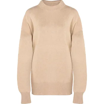 Dámský svetr Edem Oversize kašmírový svetr s kulatým výstřihem ORGANIC béžový XS/S