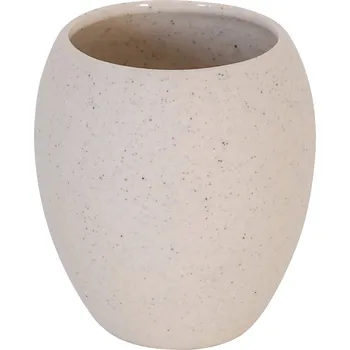 Držák na kartáček MSV kelímek na zubní kartáčky MANALI, béžový, keramika