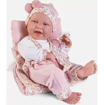 Panenka Miminko holčička Carla na přebalovací podložce od firmy Antonio Juan ze Španělska (Recién Nacida Carla sillita y cambiador)