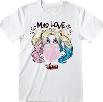 Pánské tričko Pánské tričko DC Comics: Harley Quinn Mad Love (S) bílá bavlna