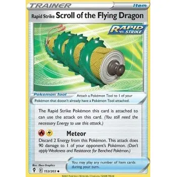 Sběratelská karetní hra Pokémon EVS 153/203 Rapid Strike Scroll of the Flying Dragon - Evolving Skies Stav: Near Mint, Verze: NORMAL