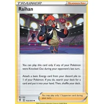 Sběratelská karetní hra Pokémon EVS 152/203 Raihan - Evolving Skies Stav: Near Mint, Verze: NORMAL