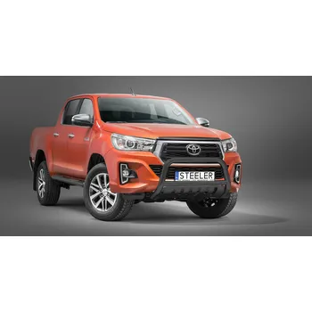 Tuning Ochranný rám "A" s příčkou a nápravovou deskou ČERNÝ - Toyota Hilux (2018 - 2021)