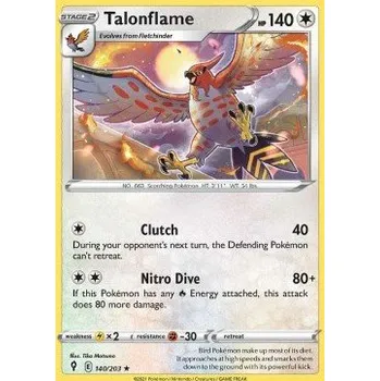 Volný čas Pokémon EVS 140/203 Talonflame - Evolving Skies Stav: Near Mint, Verze: NORMAL