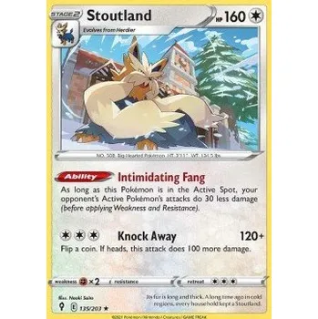 Volný čas Pokémon EVS 135/203 Stoutland - Evolving Skies Stav: Near Mint, Verze: NORMAL