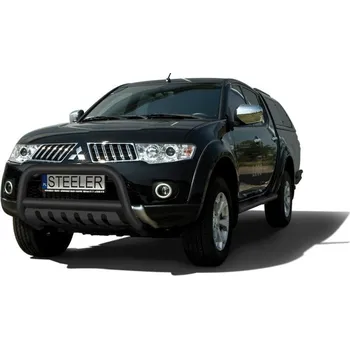 Tuning Ochranný rám "A" s příčkou a nápravovou deskou ČERNÝ - Mitsubishi L200 (2006 - 2009)