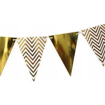 Zlatá girlanda Banner s proužky Lesklá dekorace