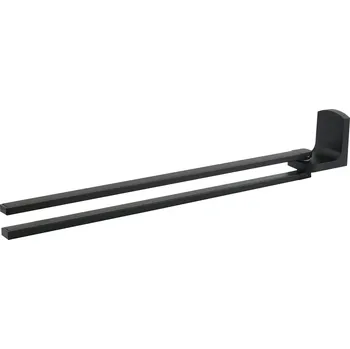 Držák na ručník Spirella dvojitý nástěnný držák na ručníky TAKU, matná černá, ocel, 39 cm