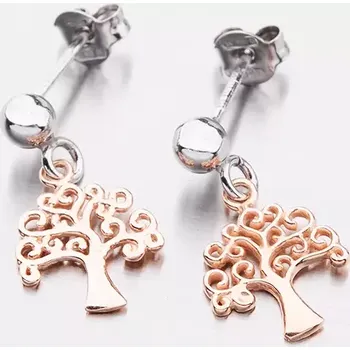 Náušnice Dámské náušnice stříbro 925 visací zdobené stromem života E1502484-0331-SLX