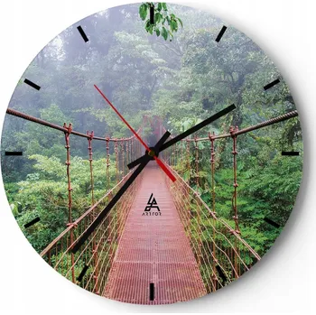 Hodiny Nástěnné hodiny do kuchyně 30x30 Krajina Skleněné hodiny do obýváku Tiché