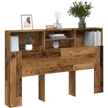 Šatní skříň Čelo postele s úložným prostorem old wood 160 x 19 x 103,5 cm Hnědá 856870
