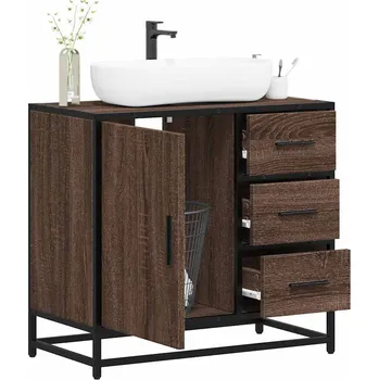 Koupelnový nábytek Koupelnová skříňka pod umyvadlo hnědý dub 65x33x60cm kompozit Hnědá 849278