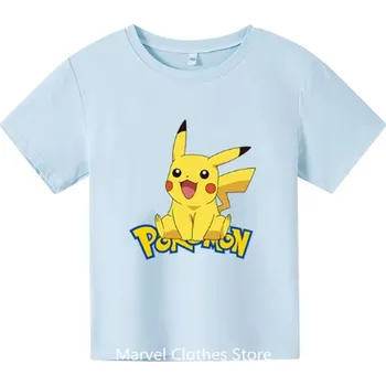 Dívčí tričko Pokémon Dětské pohodlné tričko "Pokémon" - 6 barevných variant Barva: 13 světle modrá, Velikost: 130