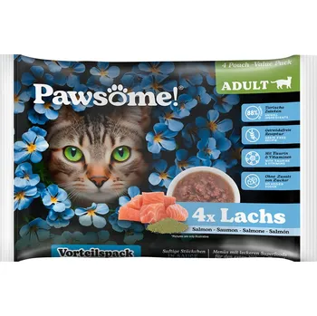Krmivo pro kočku Výhodné balení: 8x85g Pawsome Adult Cat - losos