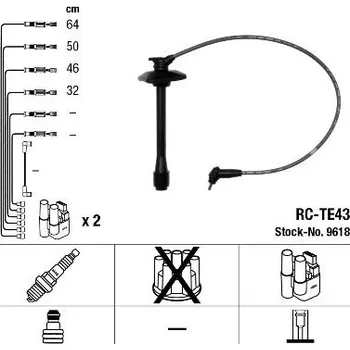 Zapalovací kabel Sada kabelů pro zapalování NGK RC-TE43