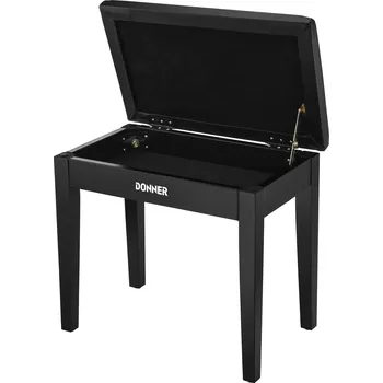 Příslušenství pro klávesový nástroj DONNER Piano Bench Stool with Music Storage Black