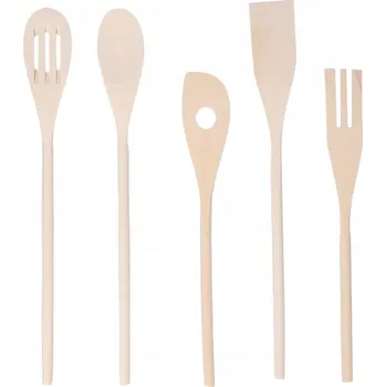 Příbor Dřevěné kuchyňské náčiní sada 5 ks lžic