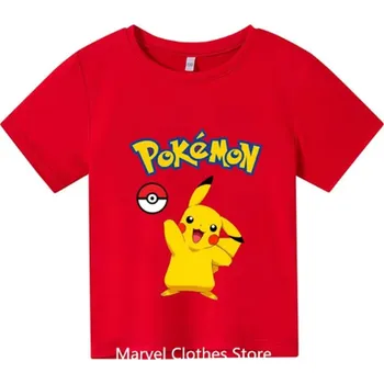 Pokémon Dětské pohodlné tričko "Pokémon" - 6 barevných variant Barva: 5 červená, Velikost: 150