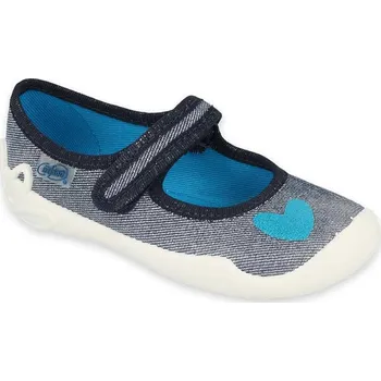 Dívčí bačkory BEFADO 114X474 dívčí balerínky modrá srdíčko 26 114X474_26