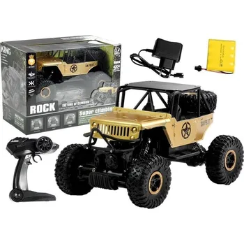 RC model auta LEAN Toys RC crawler 1:18 Army jeep - zlatý