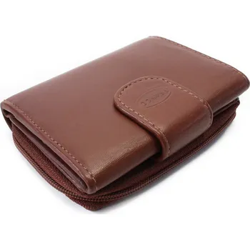 Peněženka Hnědá dámská zipová peněženka se zápinkou Asmo