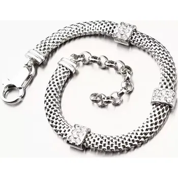 Šperk Dámský náramek stříbro 925 zirkon B1400752-1304-SLX délka 18 cm