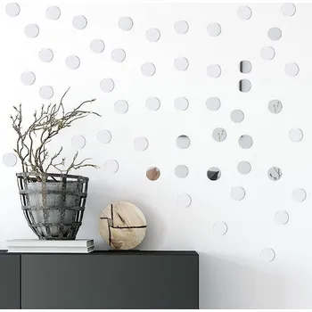 Samolepící dekorace Zrcadlové samolepky kolečka 50 ks